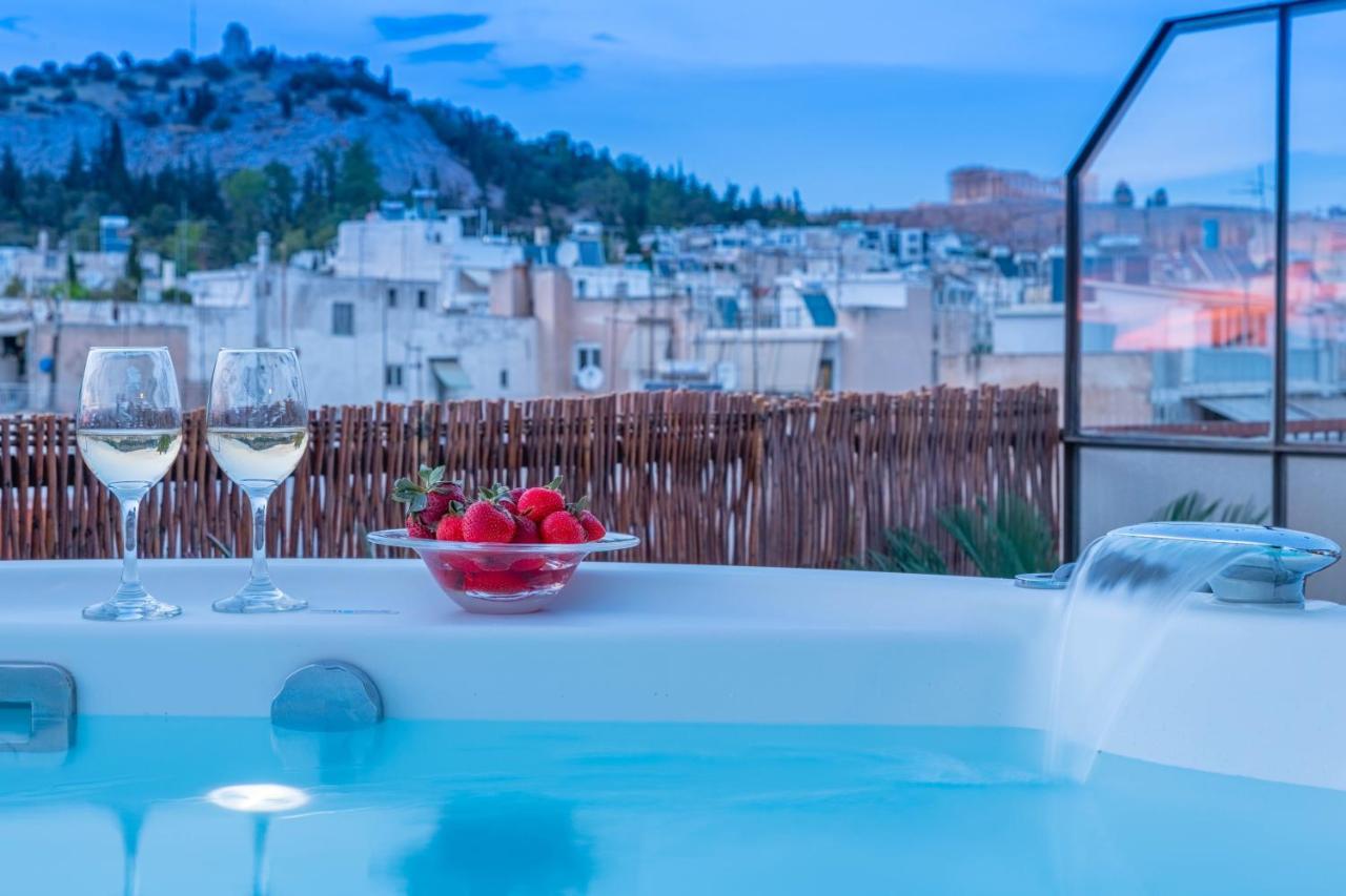 Topfloor Getaway Balcony&Hot Tub+Acropolis View 雅典 外观 照片