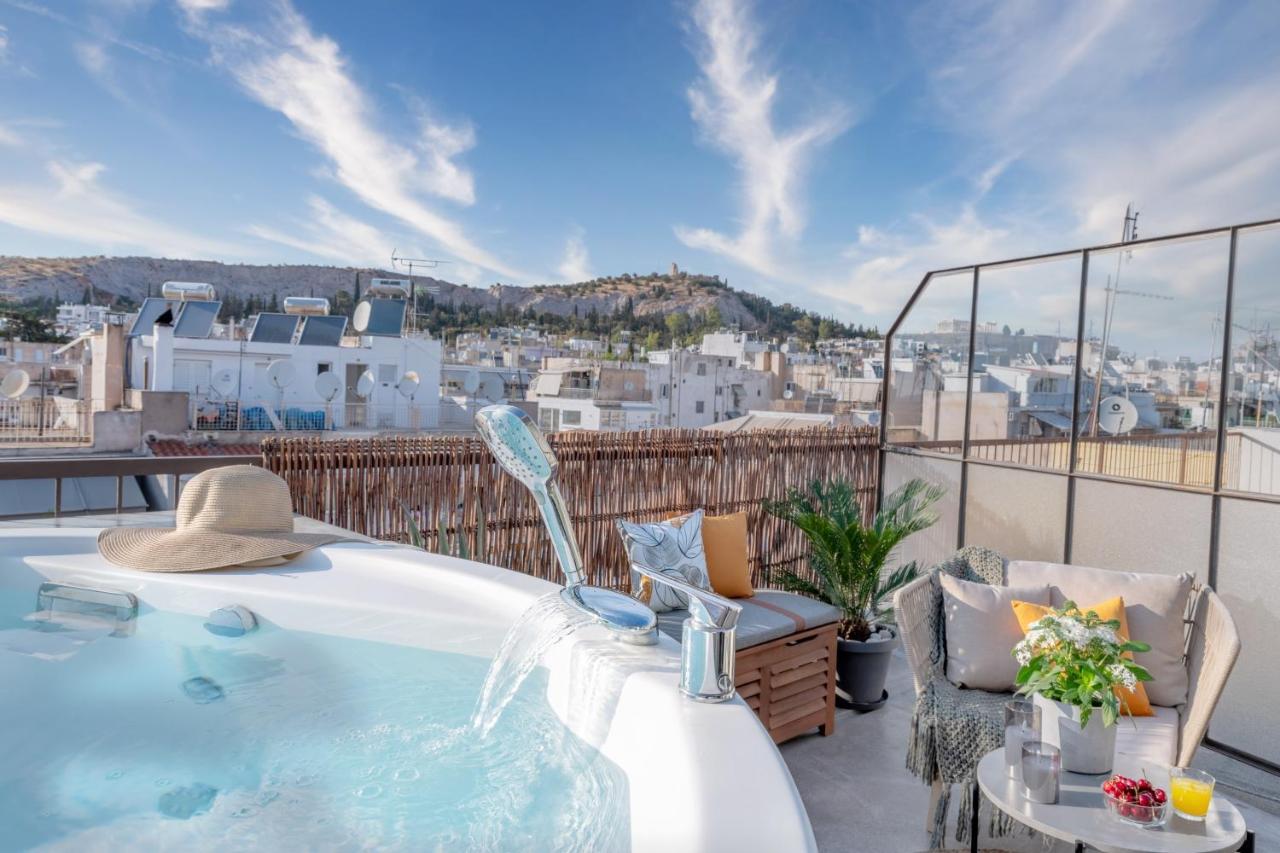 Topfloor Getaway Balcony&Hot Tub+Acropolis View 雅典 外观 照片