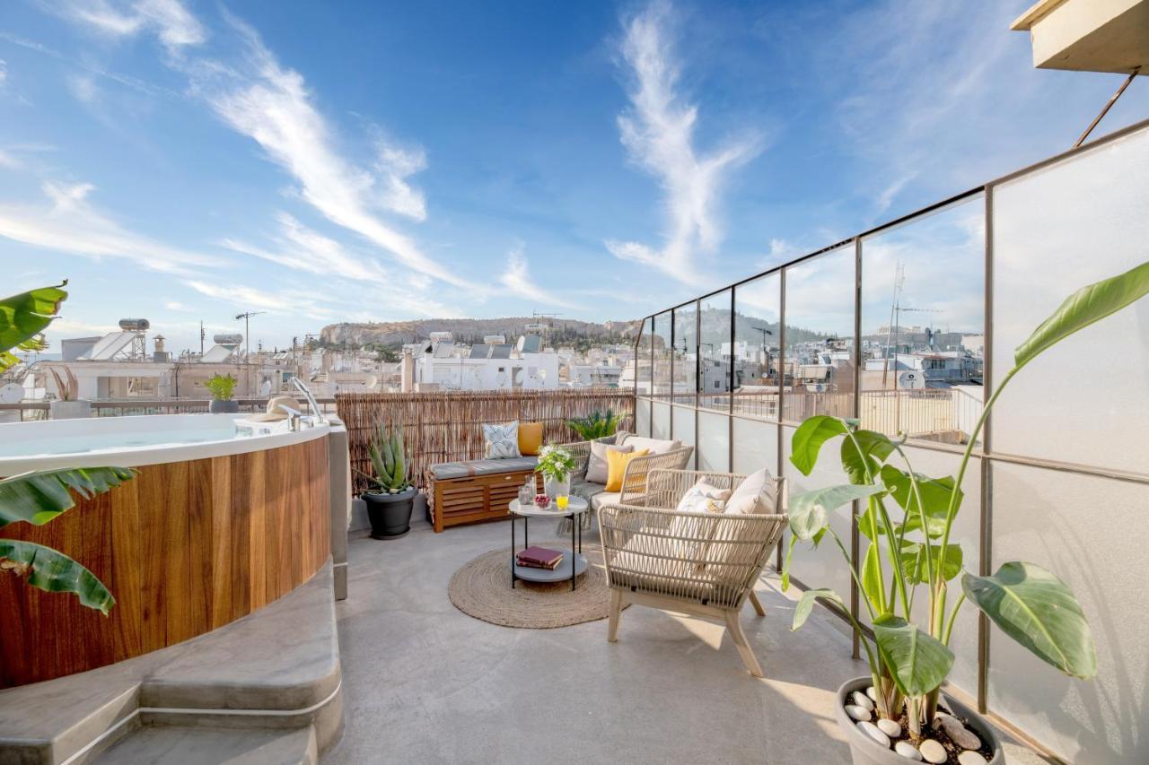 Topfloor Getaway Balcony&Hot Tub+Acropolis View 雅典 外观 照片