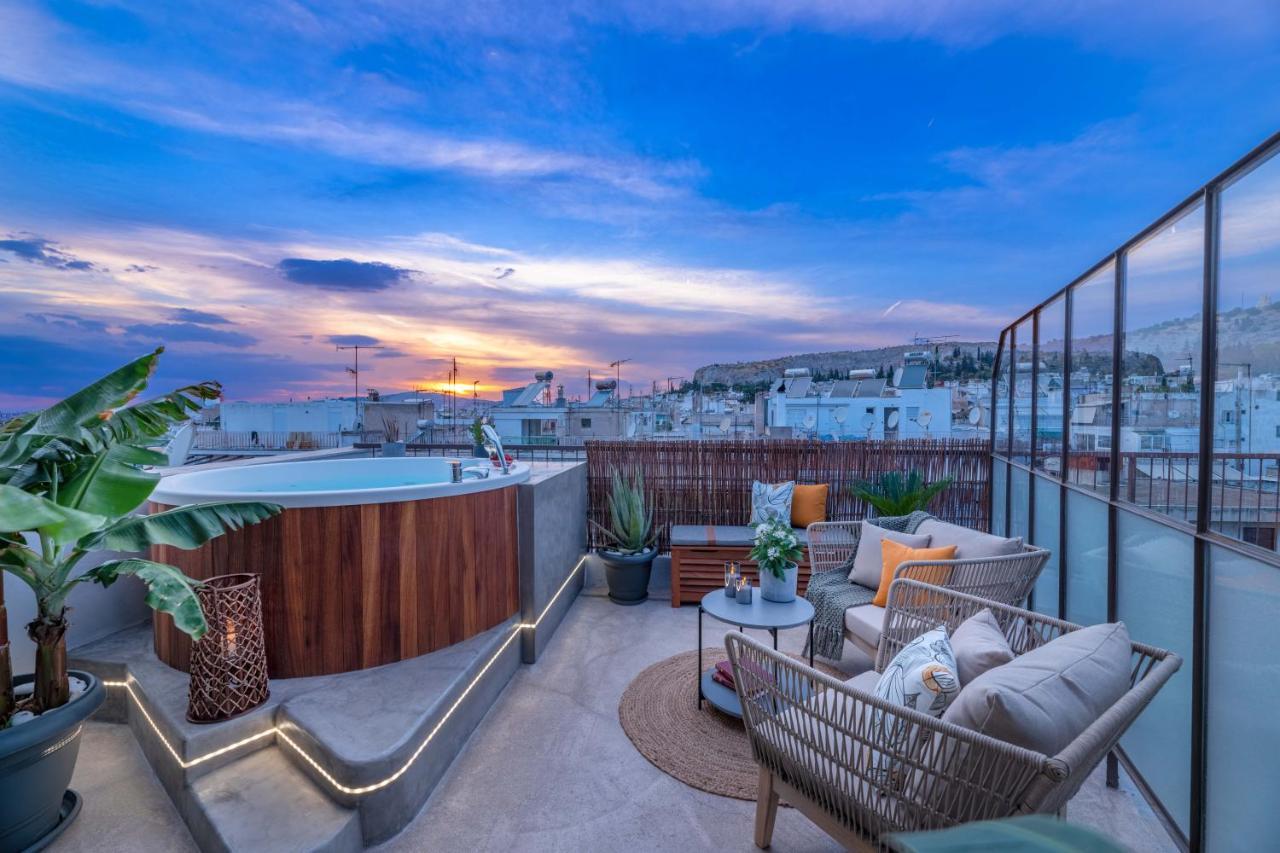 Topfloor Getaway Balcony&Hot Tub+Acropolis View 雅典 外观 照片